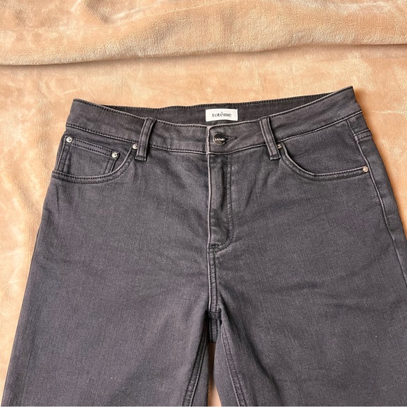 TOTEME Faded Black High-Rise Classic Straight Leg Slim Fit Jeans - Size 30 - Picture 3 of 13
